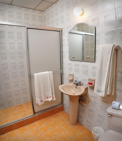 Quadruple Room | Bathroom | Shower, rainfall showerhead, designer toiletries, hair dryer