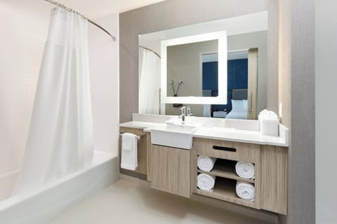 Suite, 2 Queen Beds | Bathroom | Hair dryer, towels