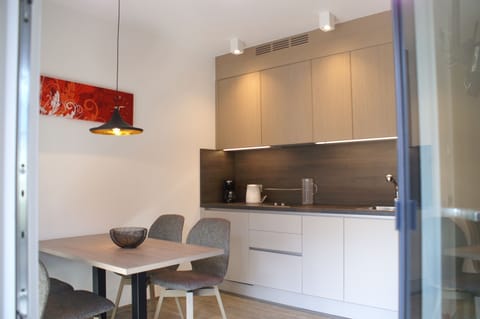 Apartment (Narciso) | Private kitchenette | Full-size fridge, microwave, stovetop, espresso maker