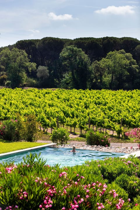 Seasonal outdoor pool, pool umbrellas, sun loungers