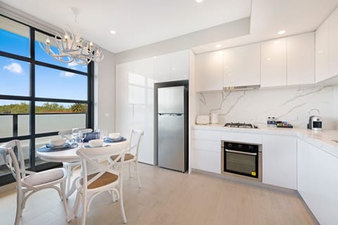 One Bedroom Deluxe | Private kitchen | Full-size fridge, microwave, oven, stovetop