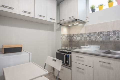Basic Apartment | Private kitchen | Fridge, microwave, stovetop, espresso maker