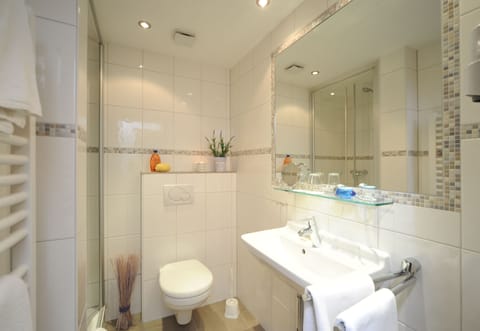 Double Room Single Use | Bathroom | Shower, hair dryer, towels