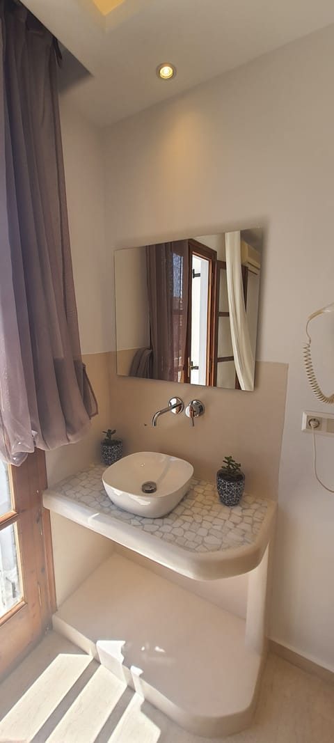 Deluxe Studio | Bathroom | Shower, rainfall showerhead, eco-friendly toiletries, hair dryer