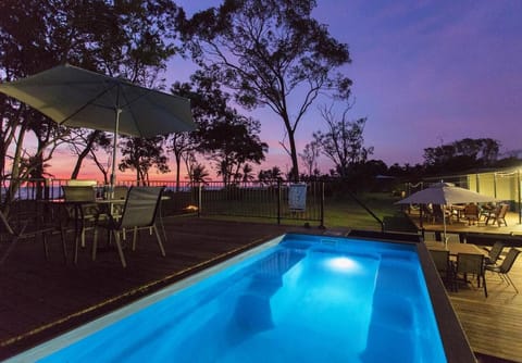 Outdoor pool, sun loungers