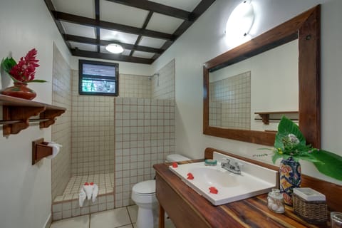 Deluxe Quadruple Room | Bathroom | Shower, rainfall showerhead, free toiletries, towels