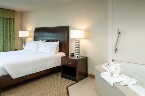 Suite, 1 King Bed with Sofa bed, Accessible (Mobility & Hearing, 3X3 Shower) | 1 bedroom, desk, laptop workspace, blackout drapes