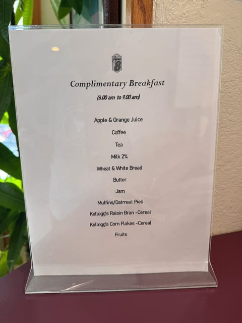 Free daily continental breakfast