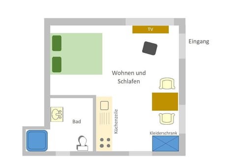Basic Studio, Patio, Beachfront | Floor plan