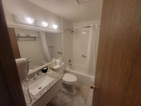 Suite, 1 King Bed, Non Smoking | Bathroom | Combined shower/tub, deep soaking tub, hydromassage showerhead