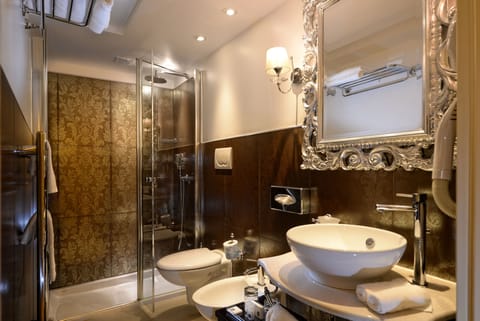 Family Room | Bathroom | Shower, free toiletries, hair dryer, bidet
