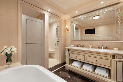 Suite, 1 King Bed (La Suite Gustave Eiffel) | Bathroom | Separate tub and shower, deep soaking tub, rainfall showerhead