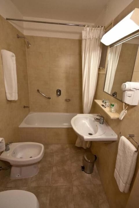 Shower, free toiletries, hair dryer, bidet