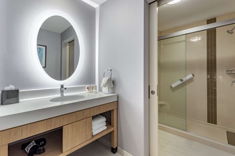 Suite, 1 King Bed with Sofa bed | Bathroom | Rainfall showerhead, free toiletries, hair dryer, towels