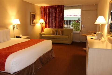 Standard Room, 1 King Bed, Courtyard View | In-room safe, desk, soundproofing, iron/ironing board