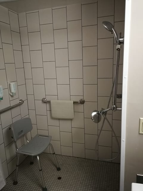 Room, 1 Queen Bed, Accessible, Non Smoking (Mobility) | Bathroom shower