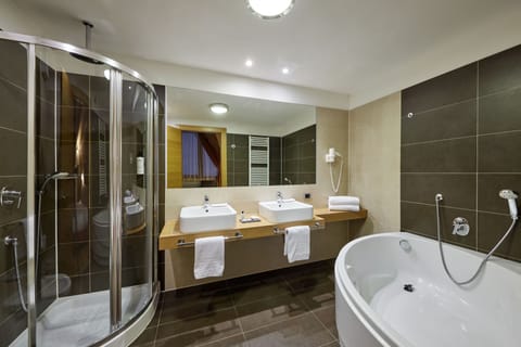 Suite | Bathroom | Free toiletries, hair dryer, bidet, towels