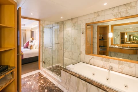 M Suite King | Bathroom | Separate tub and shower, eco-friendly toiletries, hair dryer, bathrobes