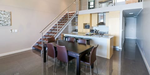 Standard Loft, 2 Bedrooms | Private kitchen | Full-size fridge, microwave, stovetop, dishwasher