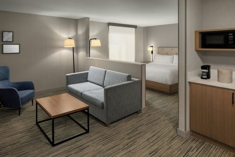 Suite, 1 King Bed with Sofa bed | Living room | 55-inch LCD TV with digital channels, TV, Netflix