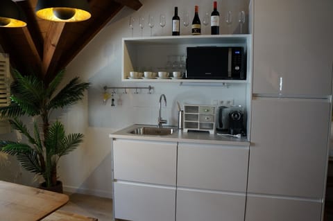 Deluxe Spanish Penthouse Suite | Private kitchenette | Fridge, microwave, coffee/tea maker, electric kettle