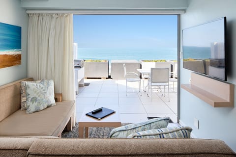 Apartment, 2 Bedrooms, Sea View | Living area | Flat-screen TV