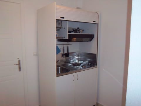 Studio | Private kitchenette | Fridge, stovetop, cookware/dishes/utensils