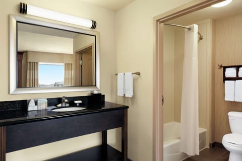 Studio Suite, 1 King Bed, Non Smoking | Bathroom | Combined shower/tub, free toiletries, hair dryer, towels