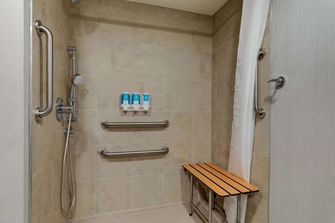 Suite, 2 Queen Beds, Accessible, Refrigerator & Microwave (Sofabed, Roll In Shower) | Bathroom | Combined shower/tub, free toiletries, hair dryer, towels