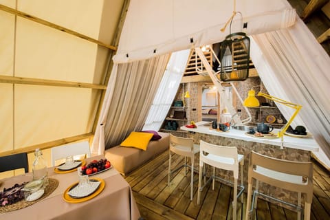 Premium Tent | Living area | Flat-screen TV