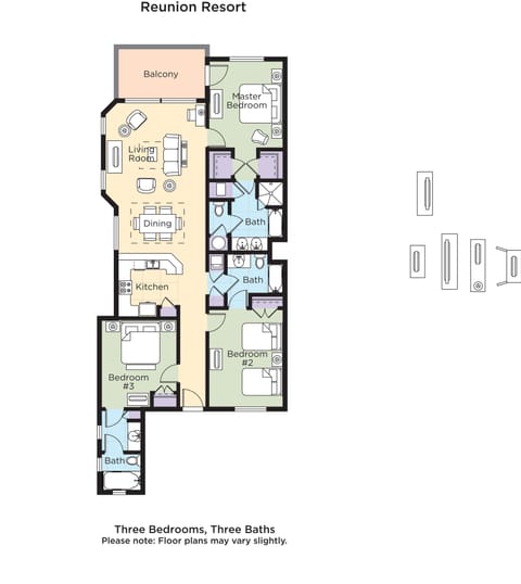 Deluxe Room, 3 Bedrooms | Floor plan