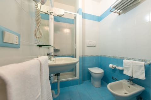 Comfort Double Room | Bathroom | Shower, hair dryer, bidet, towels