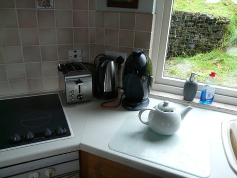 Fridge, microwave, oven, coffee/tea maker