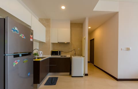 Elite Apartment, 2 Bedrooms | Private kitchenette | Fridge, stovetop, cookware/dishes/utensils, cleaning supplies