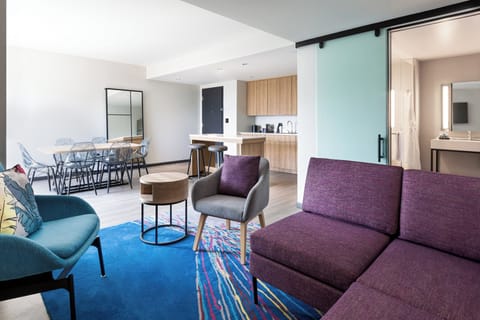 aloft, Suite, 1 King Bed, Non Smoking, Bay View | Living area | 55-inch LCD TV with digital channels, TV, Netflix