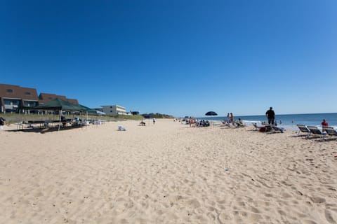 On the beach, white sand