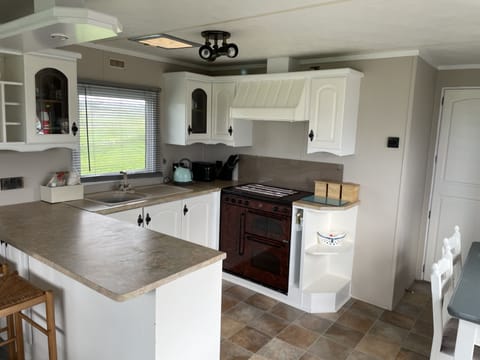 Cabin | Private kitchen | Fridge, microwave, oven, stovetop