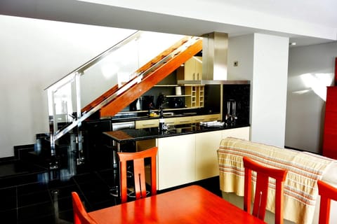 Apartment (2 Bedrooms) | Private kitchen | Fridge, microwave, oven, stovetop