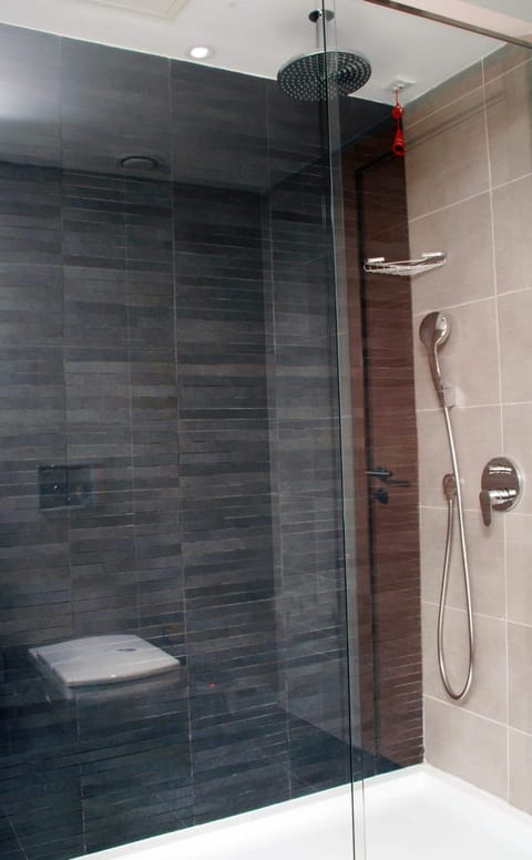 Rainfall showerhead, free toiletries, hair dryer, bathrobes