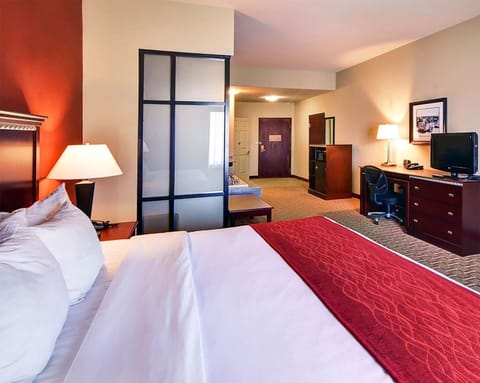 Suite, 1 King Bed, Accessible, Non Smoking (Upgrade) | Pillowtop beds, in-room safe, desk, laptop workspace