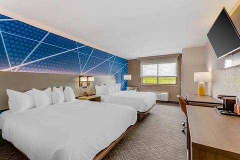 Room, 2 Queen Beds, Non Smoking | In-room safe, desk, blackout drapes, iron/ironing board