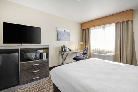 Desk, laptop workspace, iron/ironing board, free cribs/infant beds