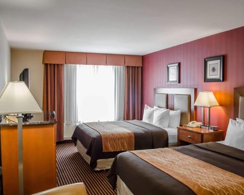 Standard Room, 2 Queen Beds, Non Smoking | In-room safe, desk, blackout drapes, soundproofing