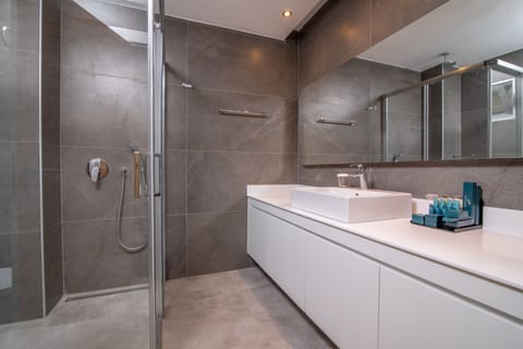 Premier Room | Bathroom | Rainfall showerhead, designer toiletries, hair dryer, bathrobes