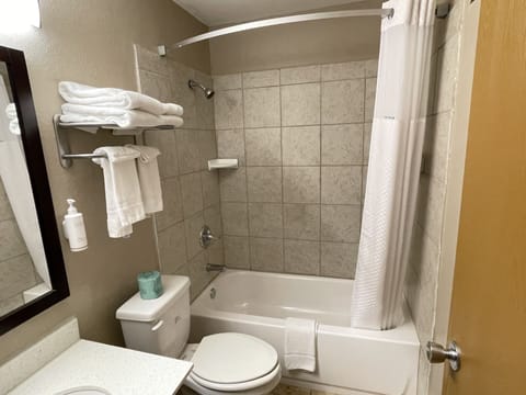 Standard Room, 1 Queen Bed, Non Smoking | Bathroom | Hair dryer, towels