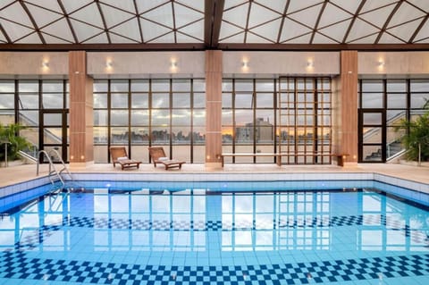 Indoor pool, sun loungers