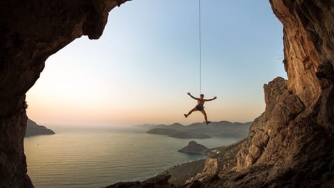 Outdoor rock climbing