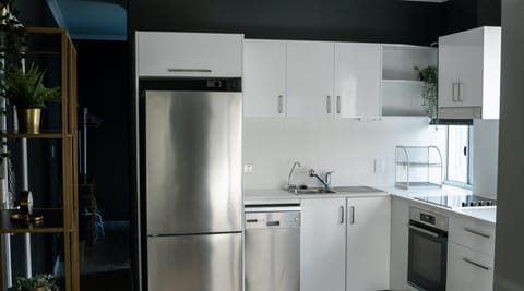 Superior Apartment | Private kitchen | Full-size fridge, microwave, oven, stovetop