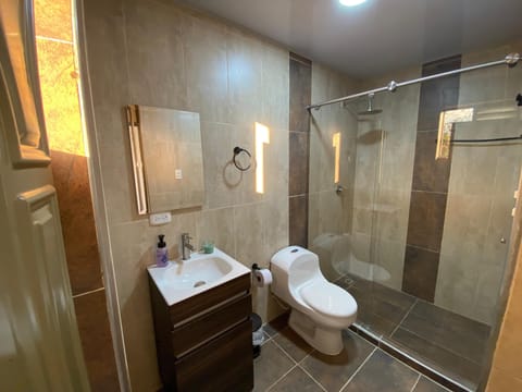 Luxury Double Room | Bathroom | Shower, rainfall showerhead, towels, soap