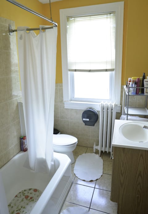 Basic Single Room, Shared Bathroom (Liberty) | Bathroom | Hair dryer, soap, shampoo, toilet paper